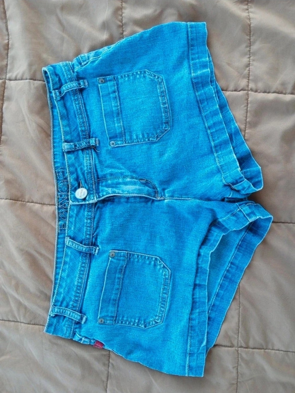 Y2K BONGO Bright Blue Denim Shorts with Rolled Hems
